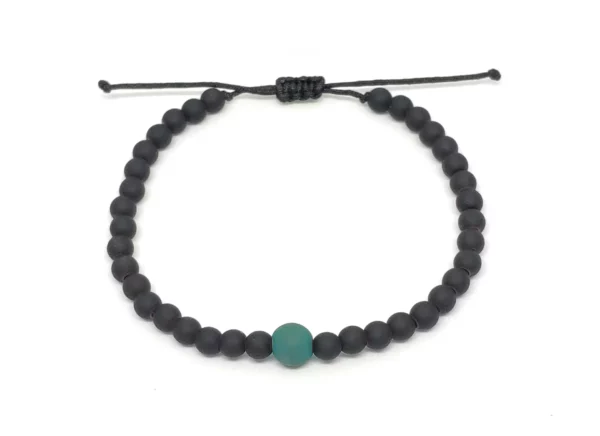 Pulsera Hombre Hematite Mate Azul