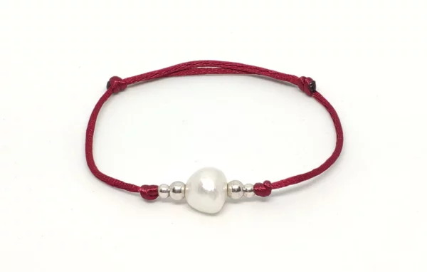 Pulsera Perla Hilo Granate