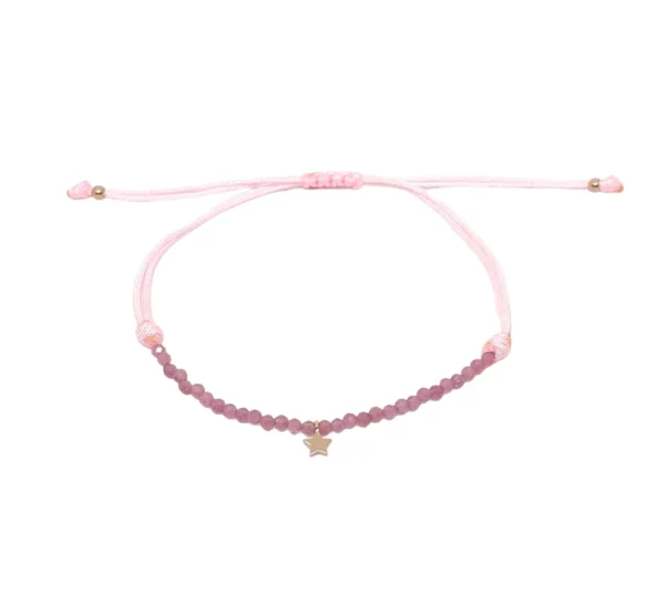 Pulsera Turmalina y Estrella Oro Rosa